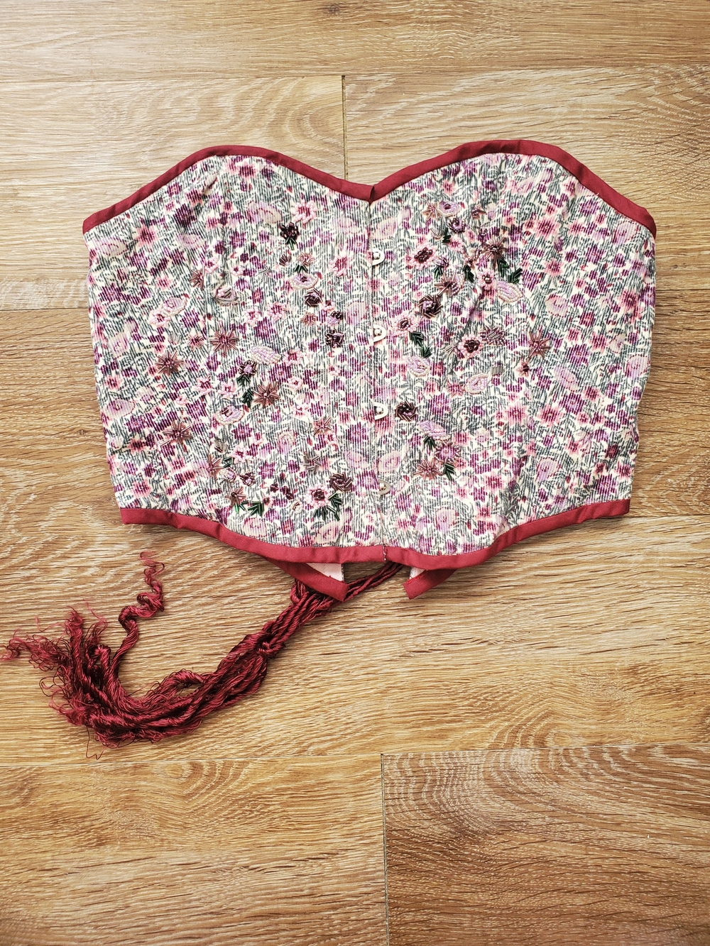 Corduroy Floral Corset